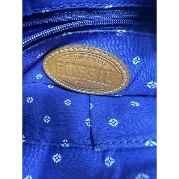 Fossil Purse Crossbody Canvas Bag Coated Key Per School Pencil Teacher Abstract - Picture 9 of 12